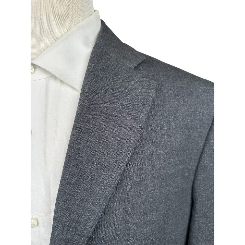 Jil Sander Charcoal Gray Pure Wool Mens Suit 40R Pant 32x29 Tailor Made